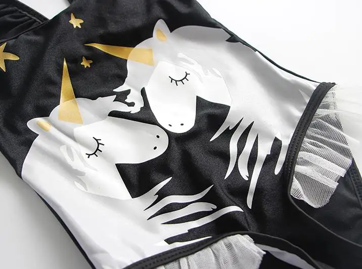 Милый детский купальник принцессы для маленьких девочек с единорогом купальный костюм Пляжная одежда