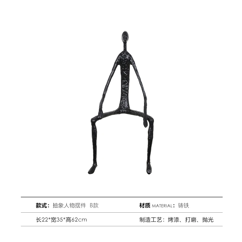 hot sale 2022 home assesories modern metal arts crafts decorative item abstract black bronze sculptures figure
