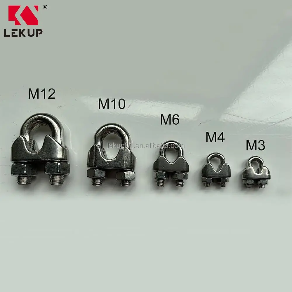 1/2 Inch M12 Wire Rope Clip 304 Stainless Steel U Bolt Saddle Fastener Cable Clamp Clip