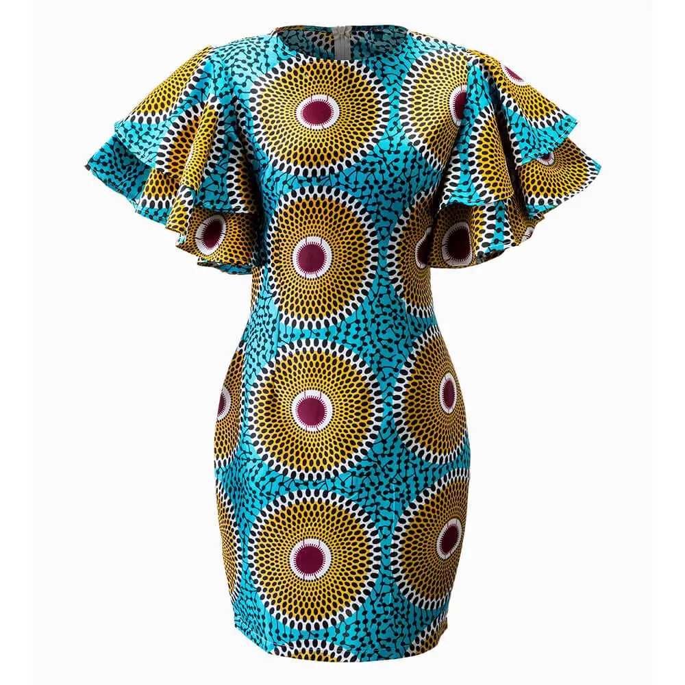 fashion african kitenge designs ankara fabric dresses wax print dress for women