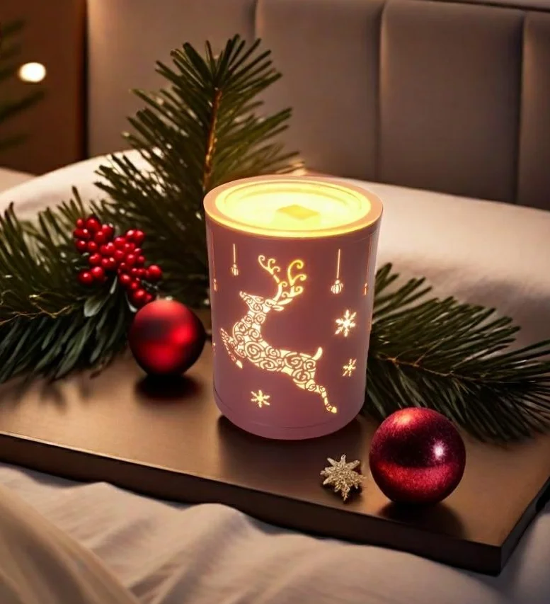 Christmas electric shimmering wax melt warmers bulk  Essential Cubes Black Candle Lamp Metal Wax Melt Warmer Candle Wax Warmer