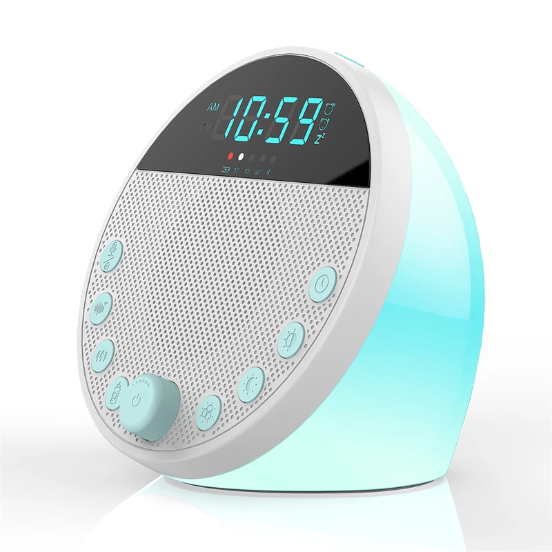 Dual Alarms Snooze LED Clock with white noise machine and blue tooth speaker support Sleep lamp CS8