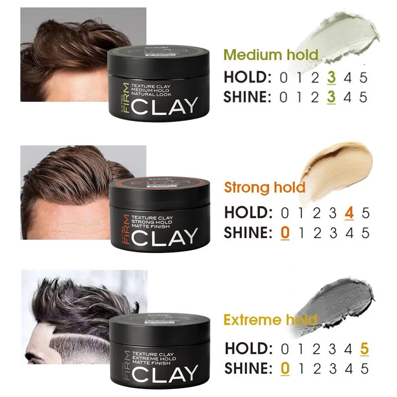 Factory Price Matte Clay Organic Hair Pomade Finish Men Hair Styling Clay
