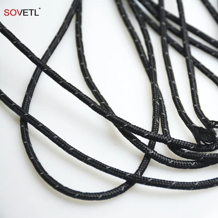 2mm 2.5mm 3mm 4mm Nylon Reflective Rope High Strength Cord Durable Colorful Braided Nylon Rope for tent Safety Camping