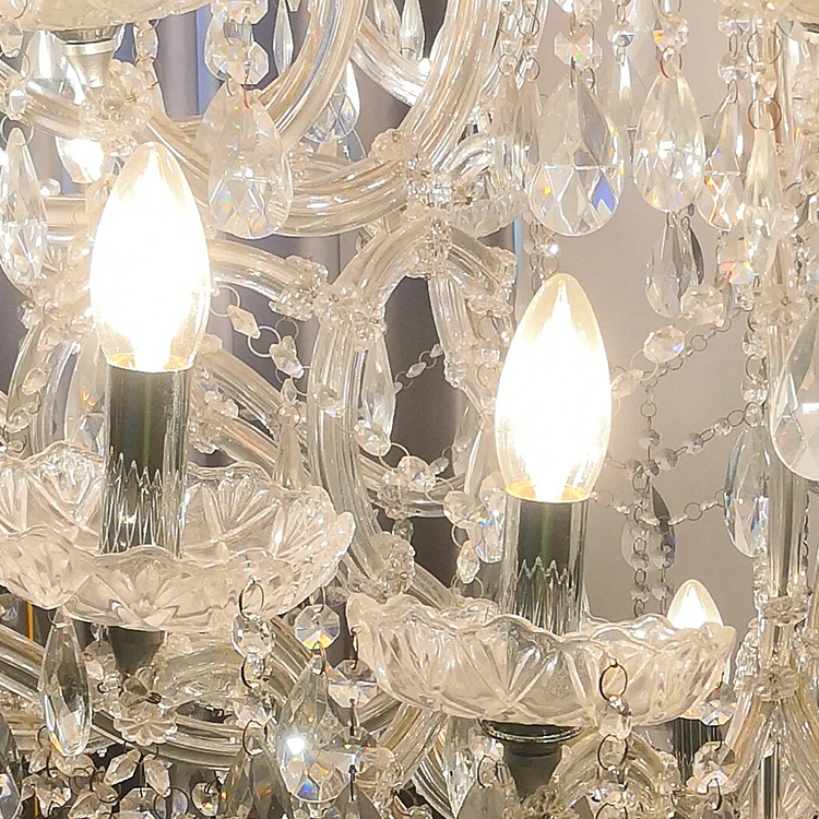 New crystal hotel decorative ceiling big modern european pendent light chandelier for foyer