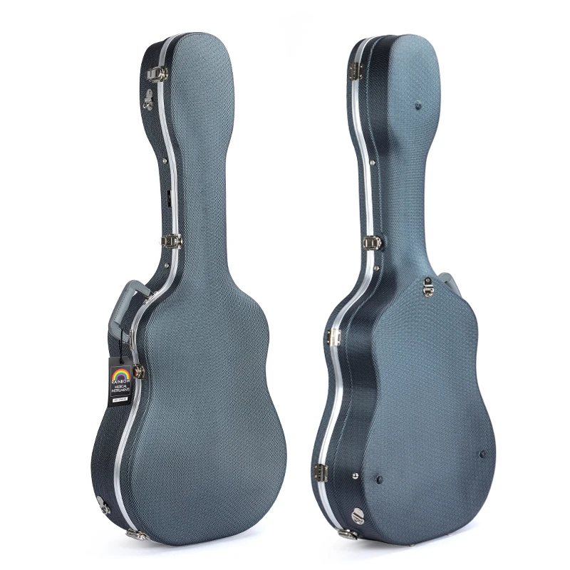 RAS-D-SG RM Rainbow High Quality Custom Shaped Guitar Hard Case Acoustic Classical ABS Guitar Case Grey Blue Guitar Case