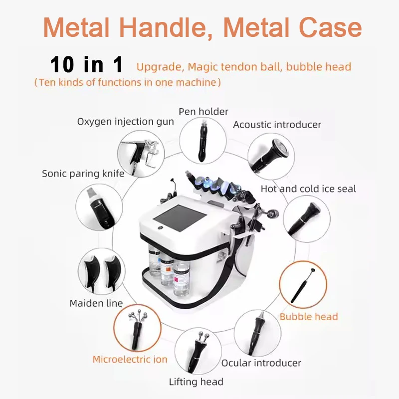 2024 New 10 In 1 Hydra Dermabrasion Skin Deep Cleaning H2o2 Oxygen Jet Aqua Peel Facial Water Skin Rejuvenation Beauty Machine