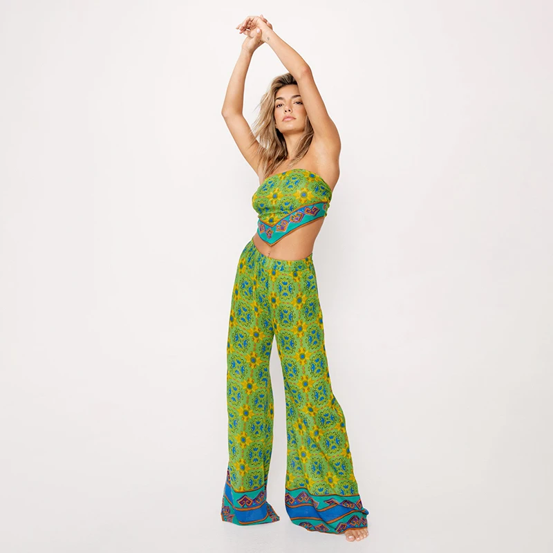 Custom Your Own Design Women 3 pcs Bikini Set Modest Swimwear Cover Ups Swimsuit High Quality Girl Bathing Suit With Beach Pants