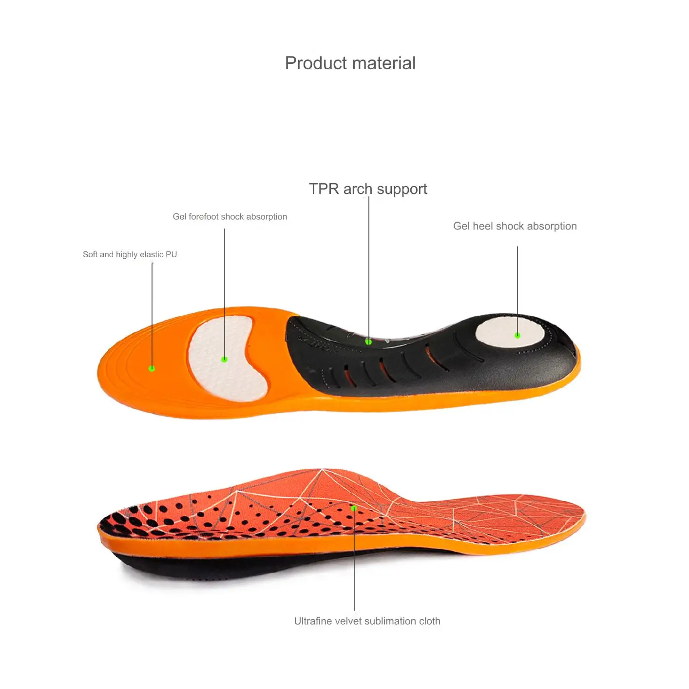 YAODE Factoey Arch Supports Orthopedic Inserts Pain Relief Orthotics Flat Feet Orthotic Comfort Gel Arch Support Shoe Insoles