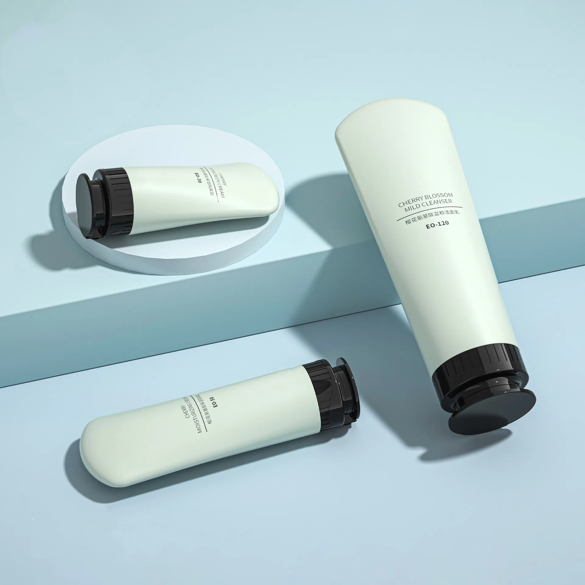 50ml Plastic Squeeze Tube With Cap Face Cleanser Sunscreen lotion cream bottle Cosmetic Pe/pp sunscreen bottle