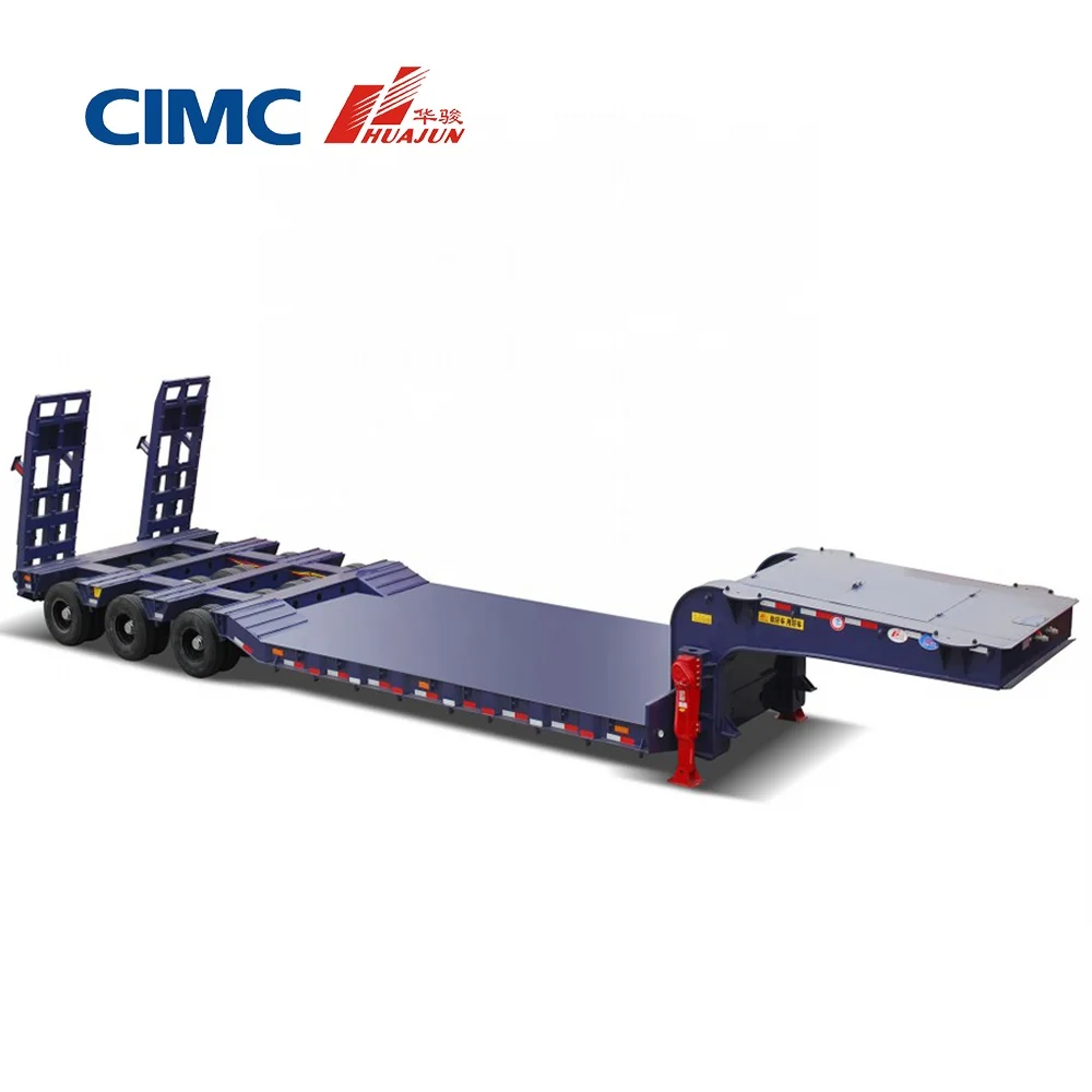 CIMC HUAJUN надежное качество низкая кровать 60 тонн трейлер lowboy для