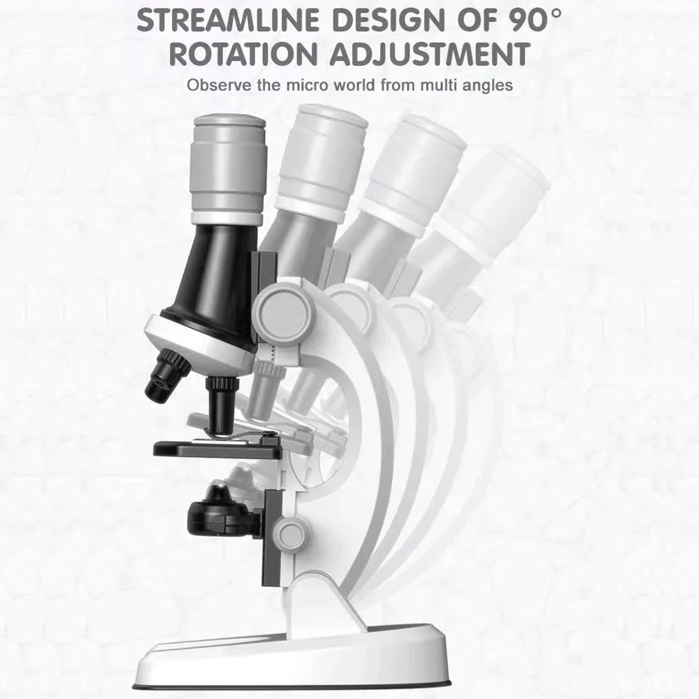 Children educational biological microscope kit science toys for kid with 1200X magnification explore equipment beginner stem toy