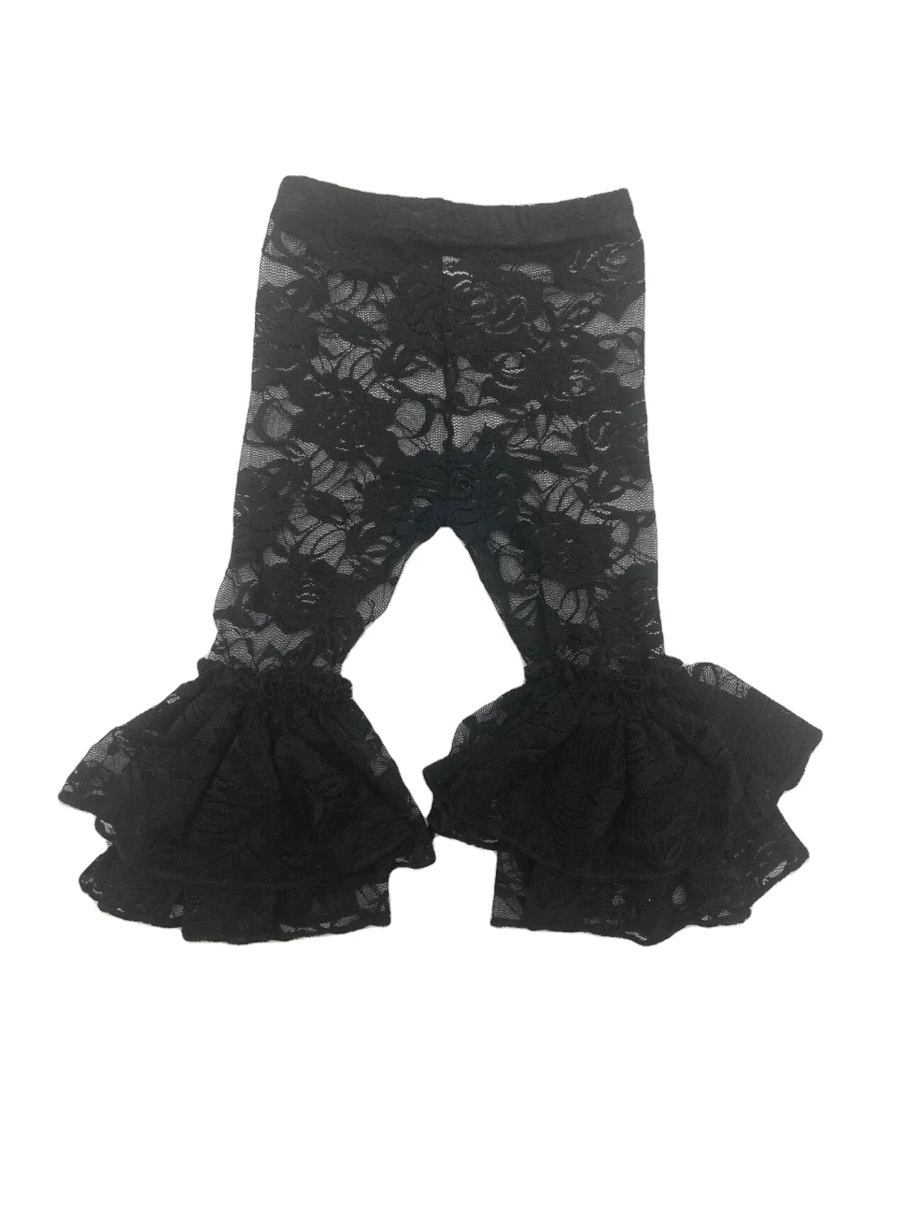 Qingli Oem Popular Style Children Ruffles Leggings Girl Elastic Band Waist Baby Pants Sweet Lace Trousers Pants