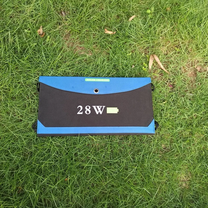 Outdoor Waterproof 28W Foldable Portable Solar Panel Power Phone Charger With Dual USB For Mobile Phone Power Bank Power Supply