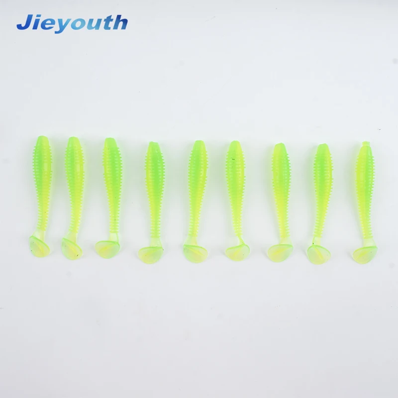 5.5cm 7cm 9cm 12cm paddle tail soft plastics bass Ribbed  lures t tail soft worm fishing lures saltwater freshwater fish bionic