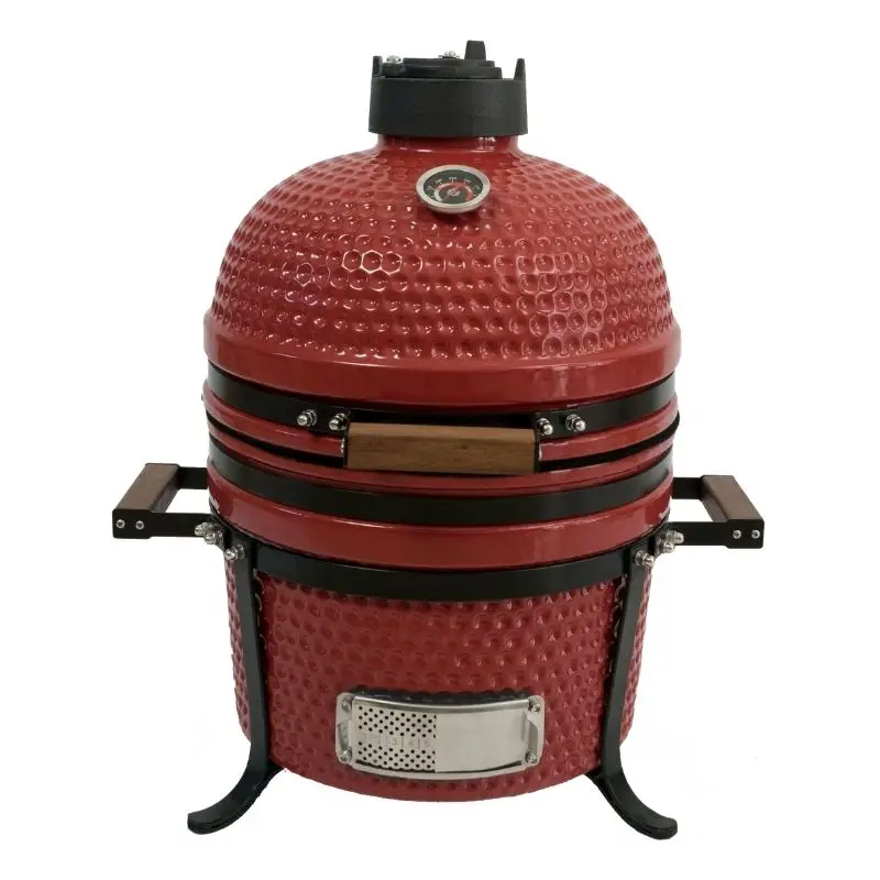 15 inch Tabletop Built-in Ceramic BBQ Grill Round Egg Kamado
