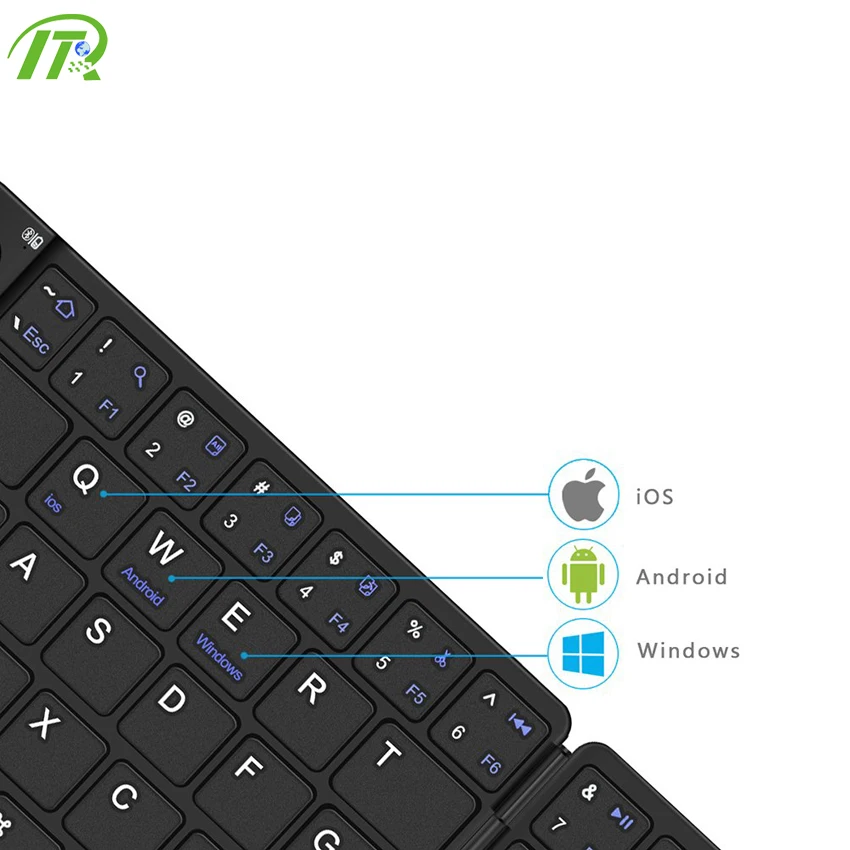 Ultra Slim Wholesale Promotional Leather Mini Wireless BT Folding Keyboard for Tablet PC Mobile Phone TV Box Portable Keyboard