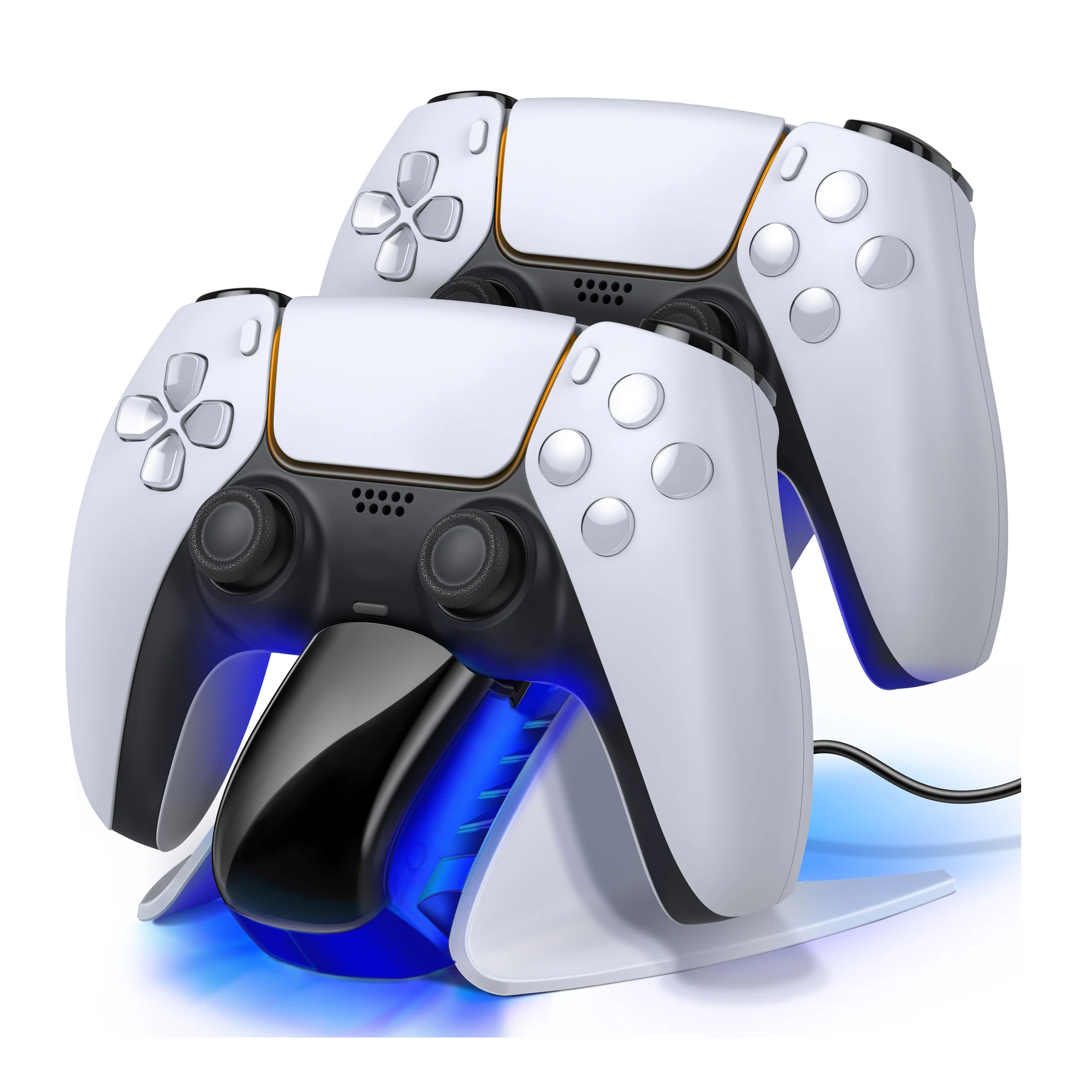 Fast Charger for PS5 Spaceship Controller Wireless Dual USB Charging Cradle Dock Station for Sony PlayStation5 Gamepads Joystick