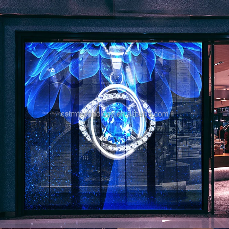 P3.91 Transparent Screen Glass Movie Led Display Curtain Wall Waterproof LED Grille Screen