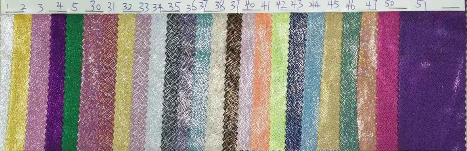 HOT sale solid colors metallic laser polyester spandex dot hologram holographic  fabric