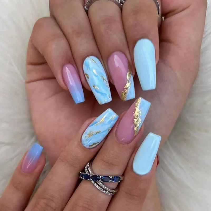 Latest Fashion fast delivery wholesale Private Label New arrival  False Nails Coffin Almond Ballerina Artificial Fingernails