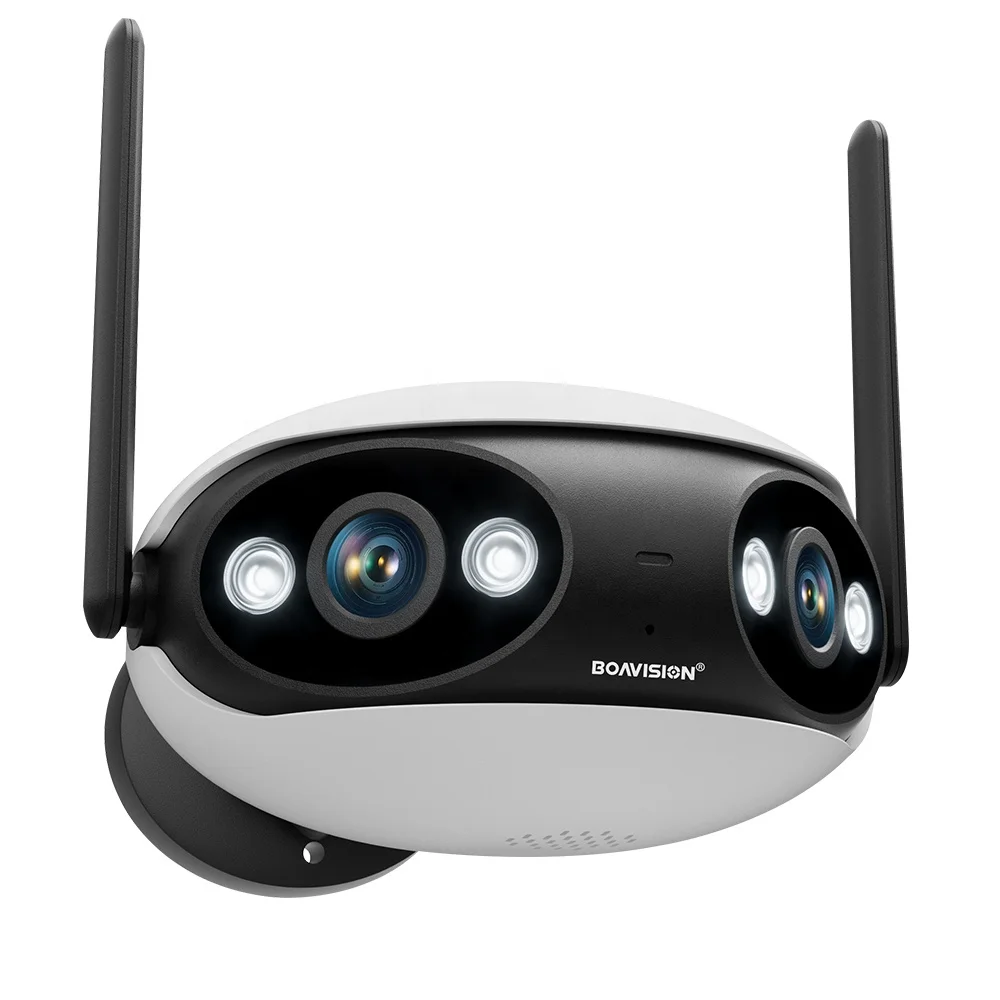 ICsee Dual Lens 180 Degree View 5X Zoom CCTV Outdoor Security Camera Motion Alarm ColorVu Panoramic Security Camera