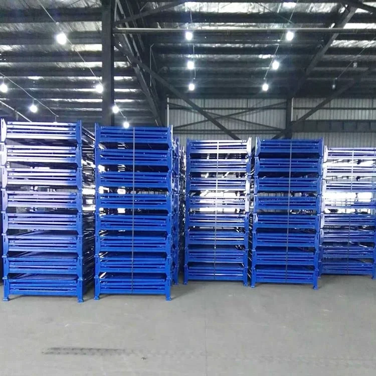 Industrial foldable storage heavy duty wire mesh container storage pallet cages