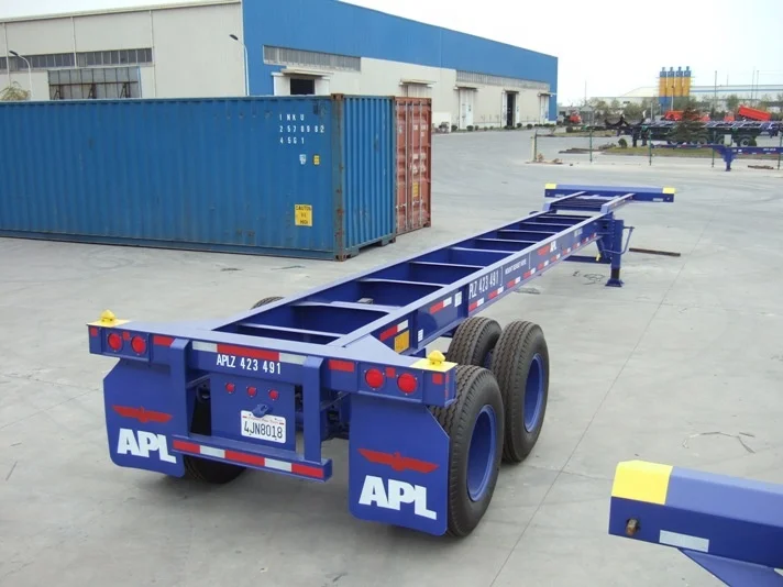 
20ft 40ft gooseneck light weight skeleton trailer container chassis 