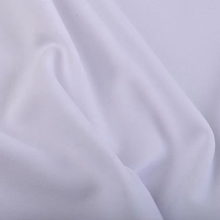 Factory Sale Knitted 120gsm Solid Color White 100% Polyester Interlock Fabric Sports T-Shirt