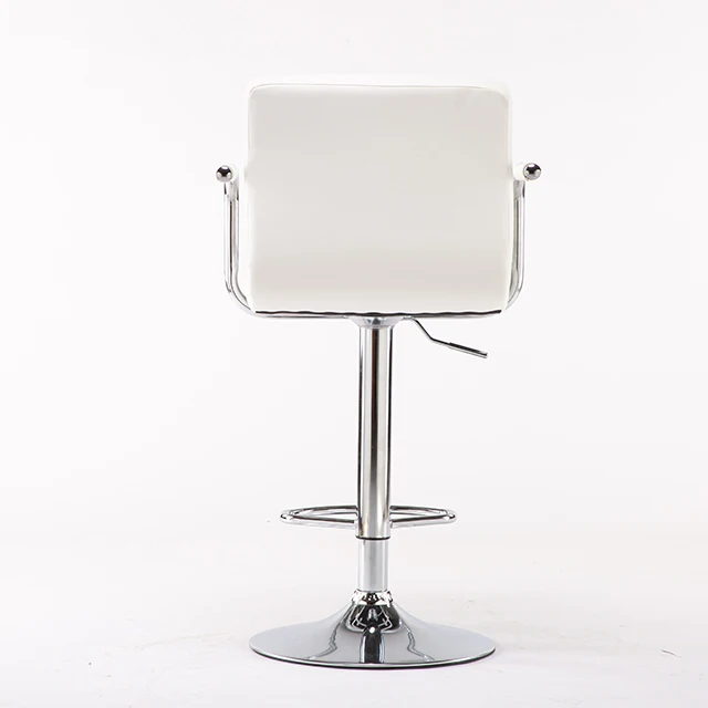 White PU Leather Swivel Bar Stool with Stable Base Fashion 360 Turn Around Dental Stool for Office Chair