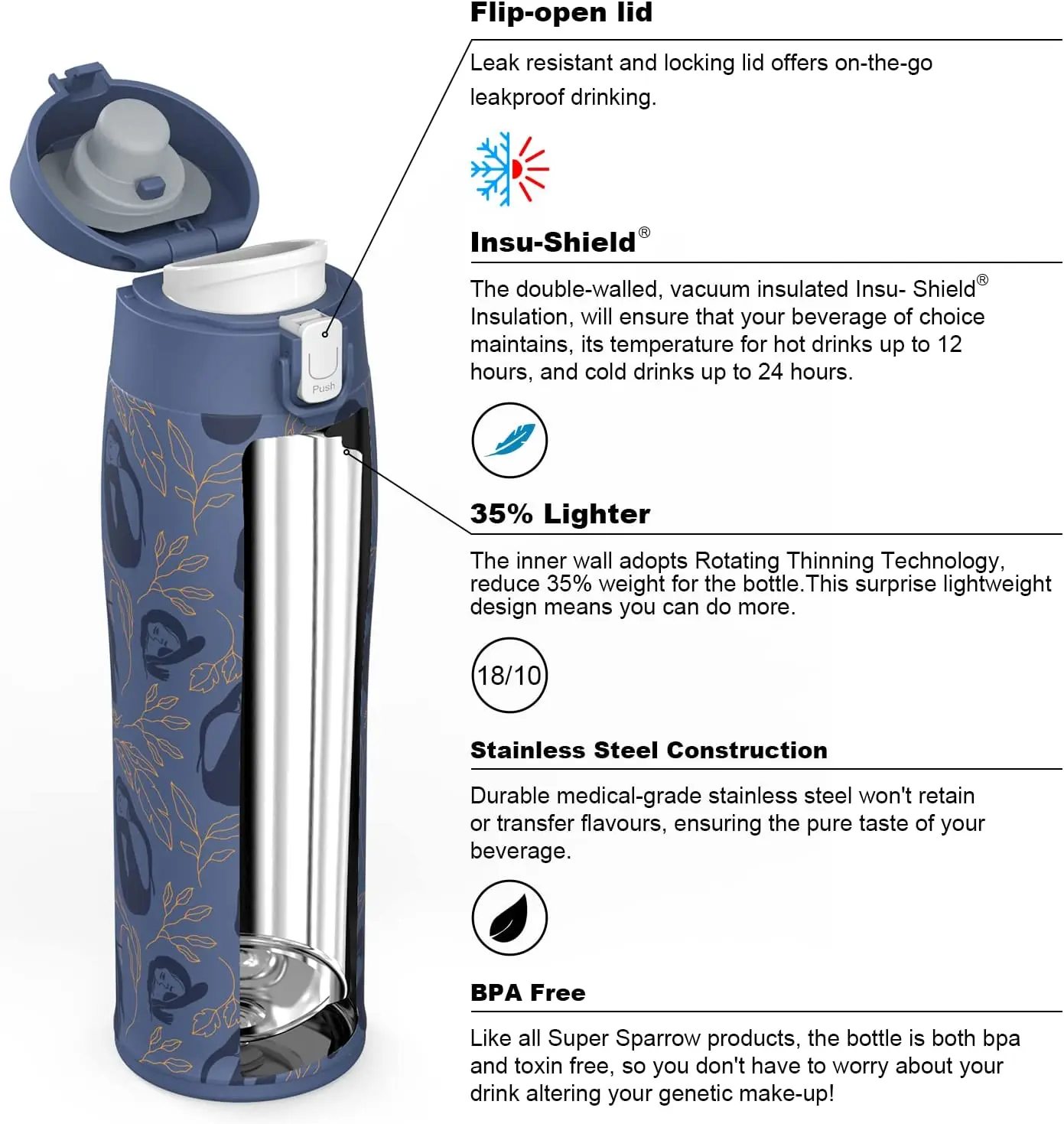 Smart Led Temperature Display Stainless Steel Vacuum Coffee Cup Insulated Thermal Mug