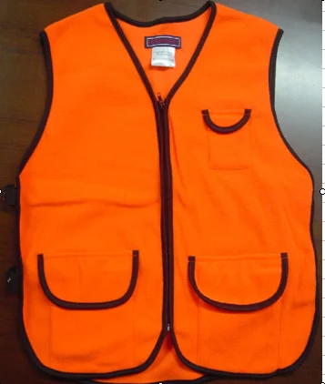 
Fluorescent Orange Color Poly Knitted Fleece Safety Hunting Vest for Kids Boy & Children 