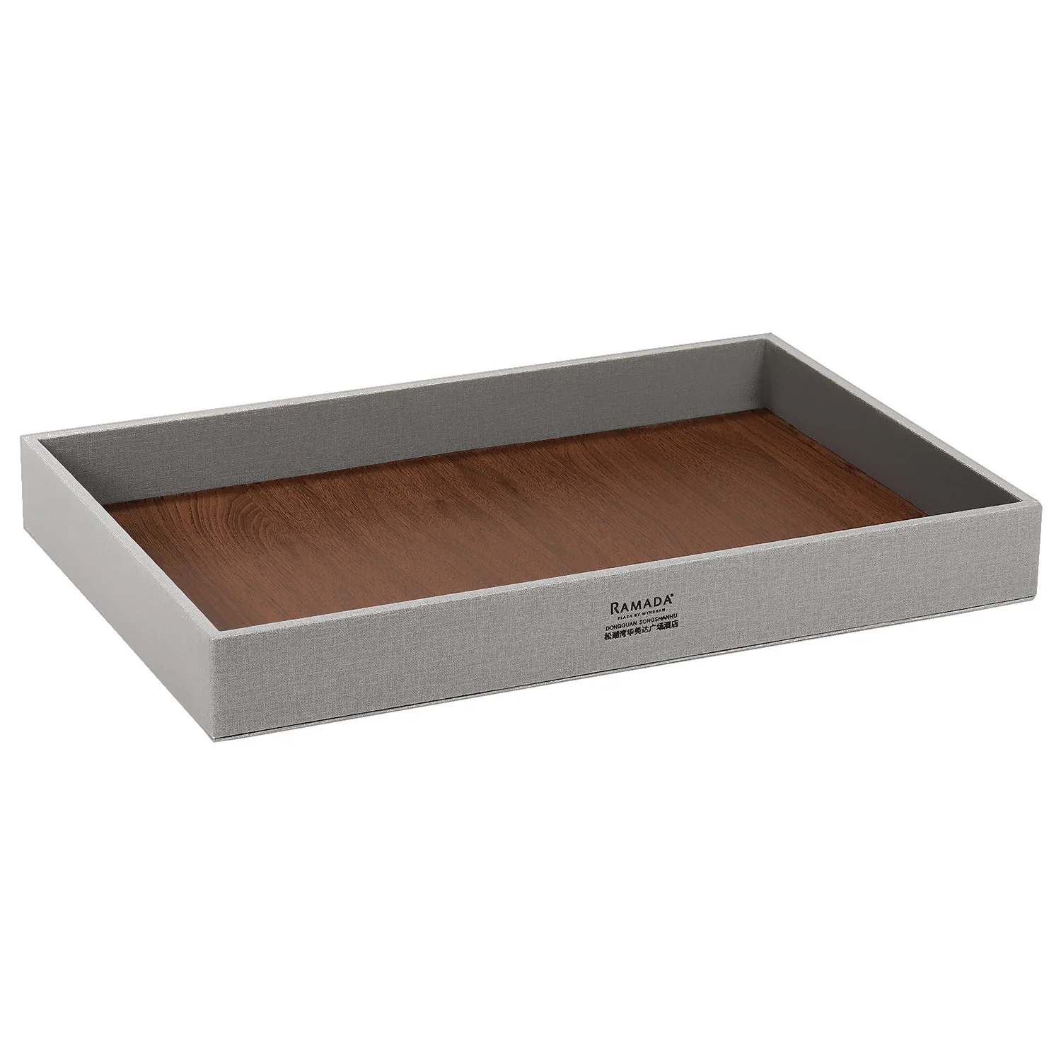 Logo Custom Hotel Guest Room Amenity Leather Hospitality Display Welcome Tray