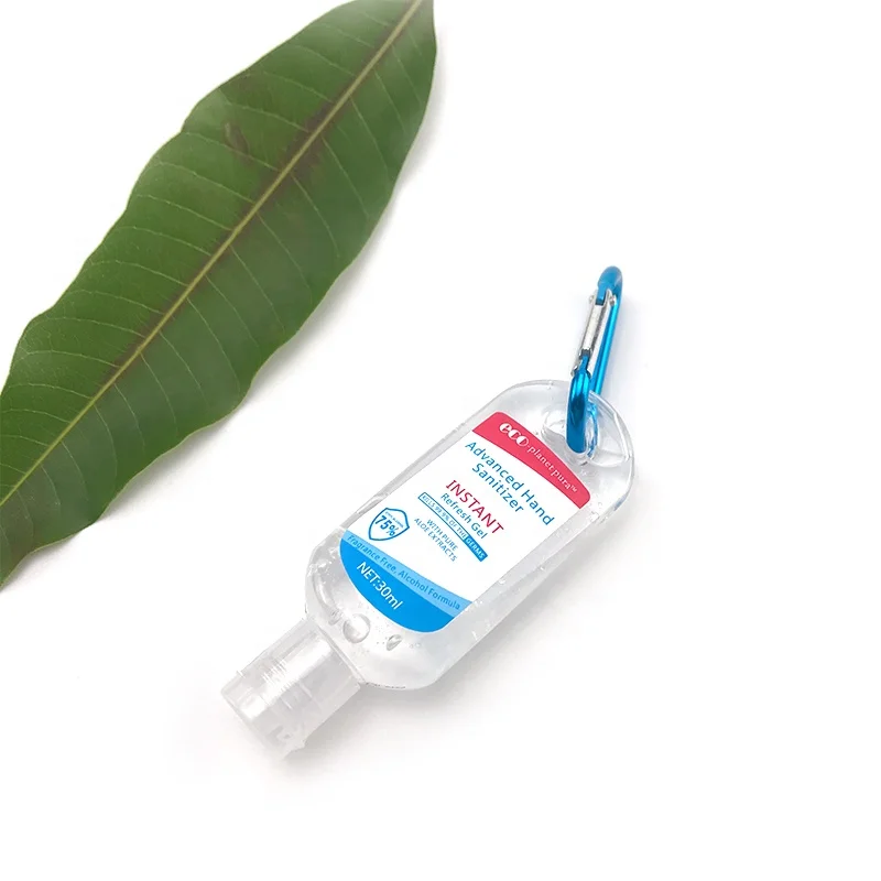
Customizable 30 ml 50ml 60ml 75% Alcohol Hand Sanitisers Sanitizer Gel With Carabiner 