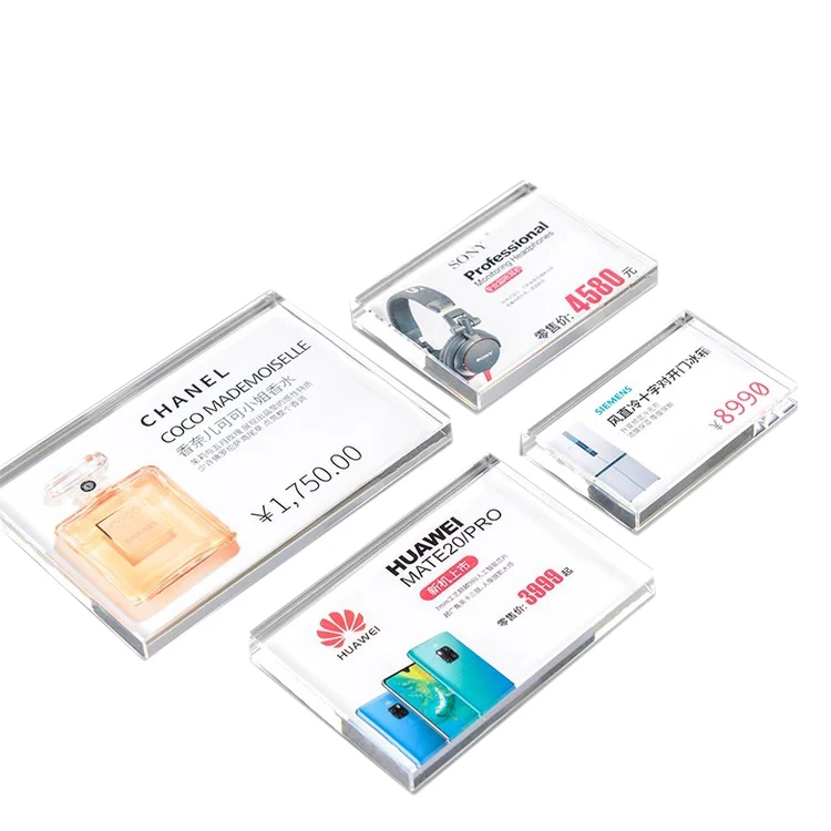 Cheap table desk card display stand name non magnetic acrylic