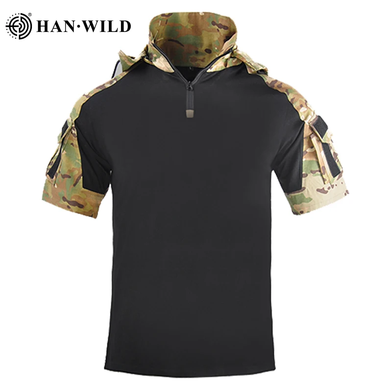HAN WILD New Frog T-shirt Combat Training T-shirt Camouflage Short Sleeve Tactical T-shirt