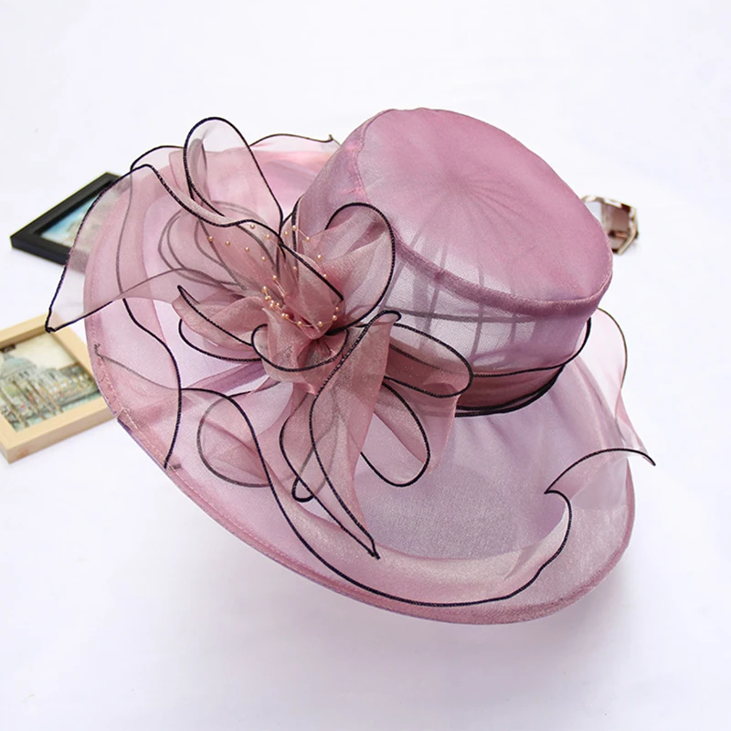 Kentucky Derby Church Hat Dress Fascinator Bridal Organza Mesh Cap Tea Party Wedding Hat for Women Headwear