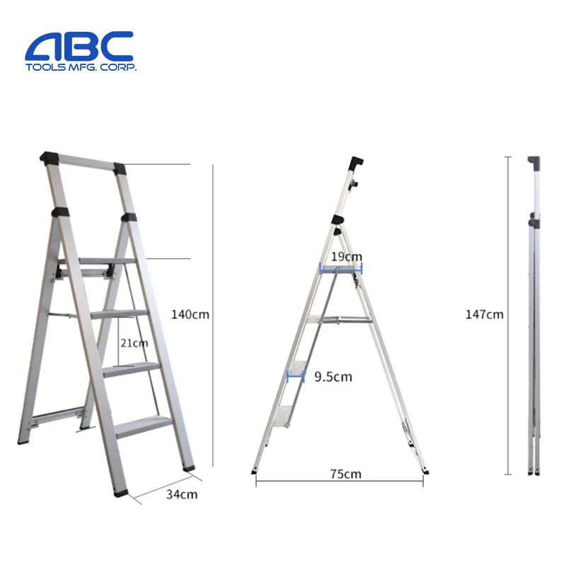 Легкая Складная Алюминиевая ступенчатая лестница