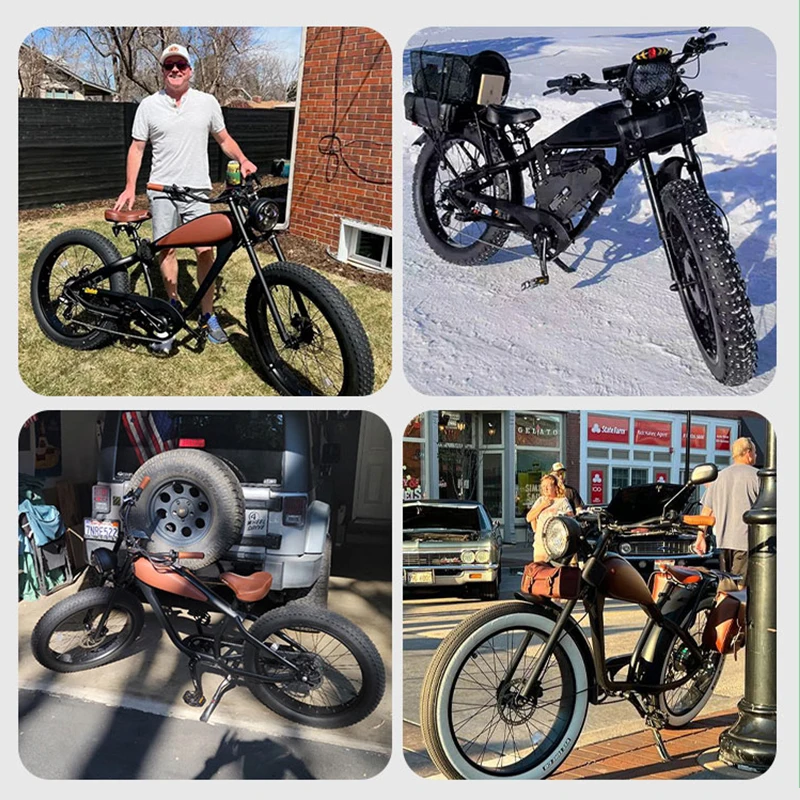 Popular 26-Inch Vintage Electric City Bicycle High Power 750w 1000w 36v 48v Fat Tire Ebike Adults 10ah Electric Mountain Bike