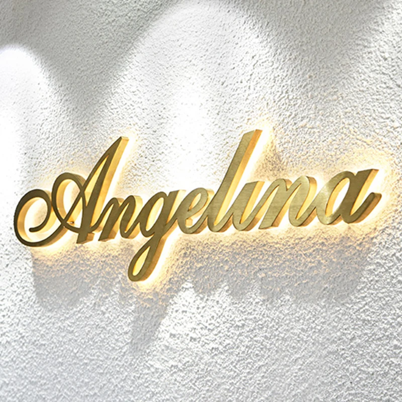 
Stainless steel alphabet letters crystal metal storefront advertising lighting signage 