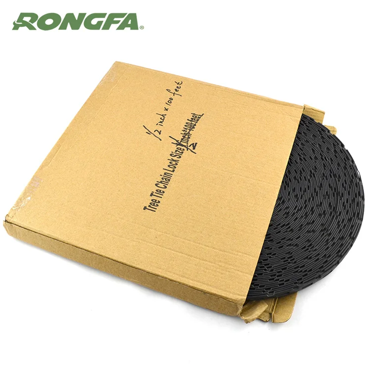 good quality black color Rubber tie PVCTree tie chain lock tree tie 0.5 inch