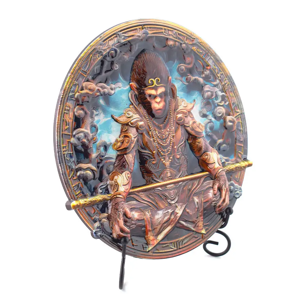 Новый стиль WuKong Живопись Домашний орнамент прозрачный китайский мифологический персонаж Обезьяна Король элемент смолы художественные ремесла тарелка