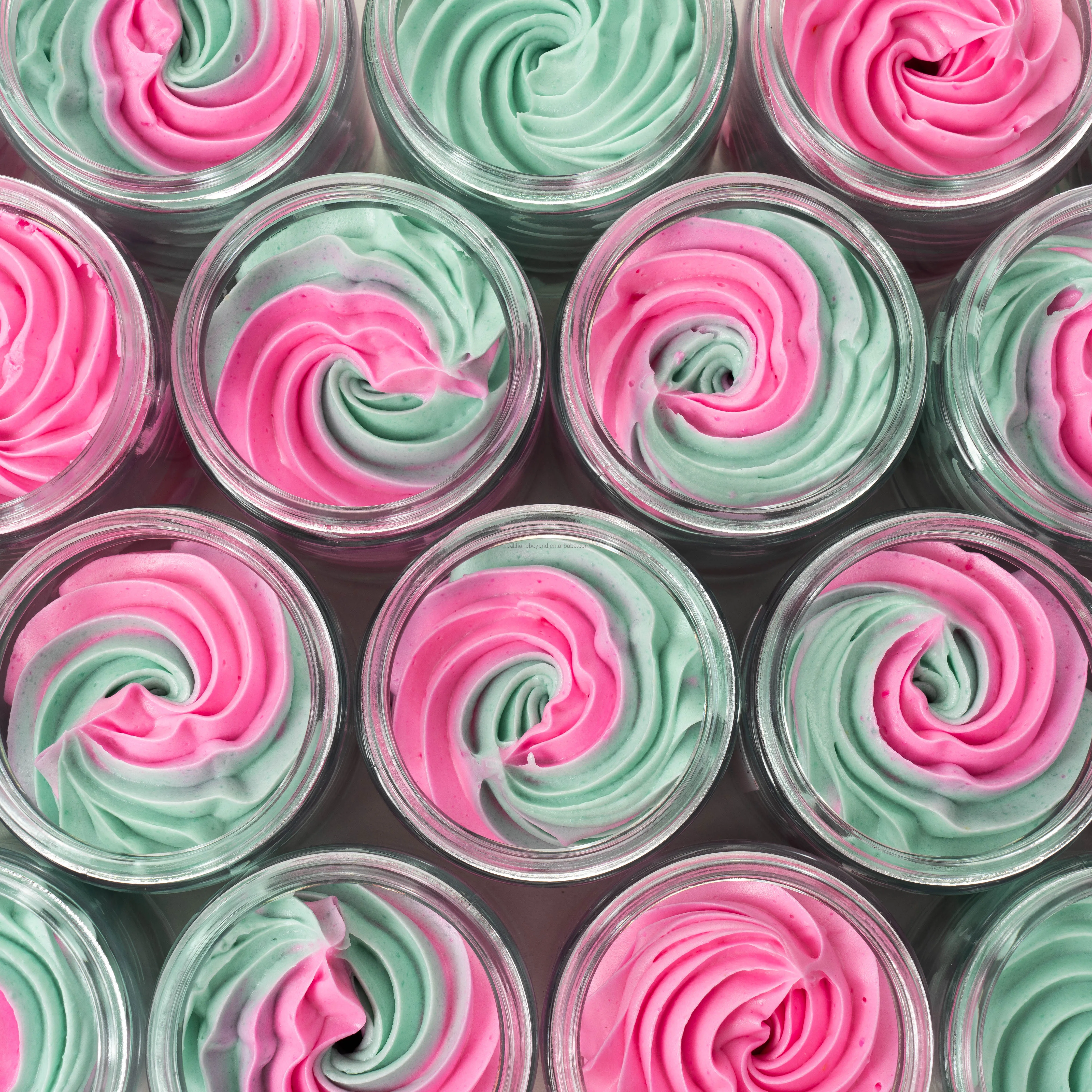 whipped body soap Custom Organic all-natural shea Butter Rainbow Moisturizing Body Repair Rainbow Bulk Unicorn Whipped body butt