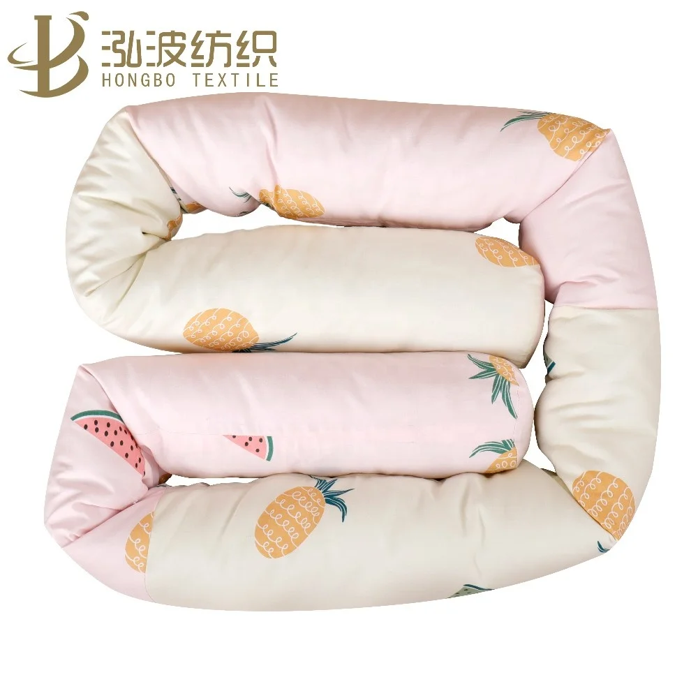 Custom Shaped Patchwork Bumper Snake Pillow for Baby Bedding Set