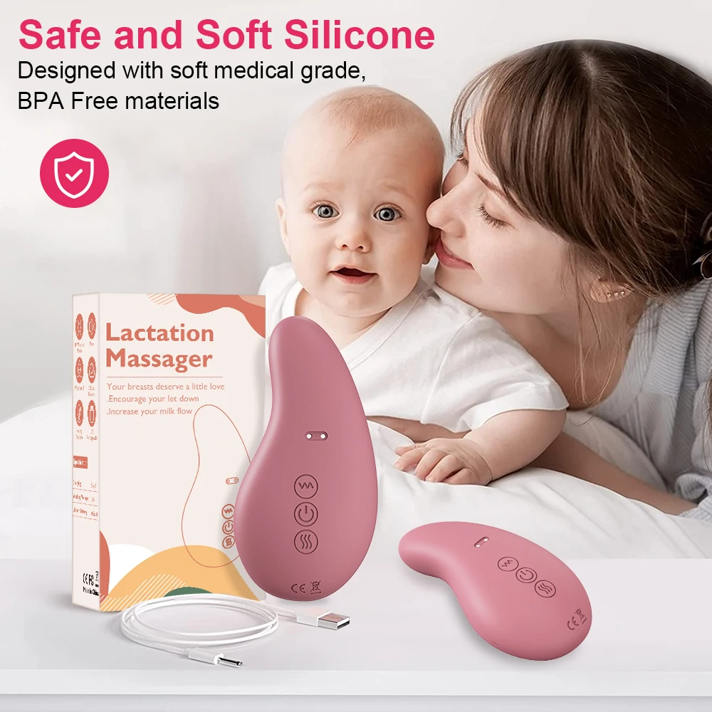 Mom Breast Support Lactation Massagers Heater Breast Massager Vibrator Lactation Massager for Breastfeeding
