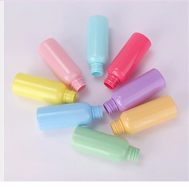 10ml 30 ml 50ml PET plastic macaron color perfume spray bottle with transparent spray nozzle