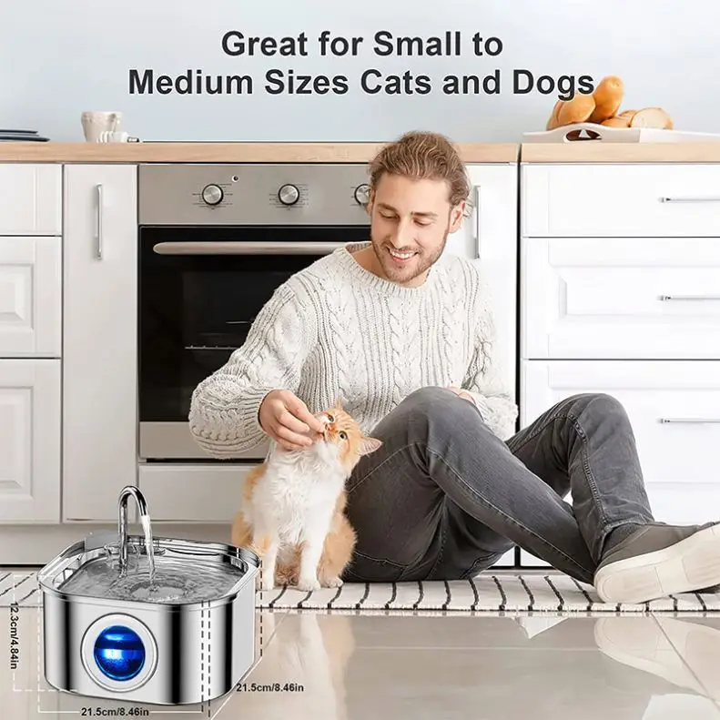 3L Stainless Steel Cat Water Fountain Automatic Cat Drinker Drinking Fountain For Cats Dogs Pet Water Dispenser Accessories