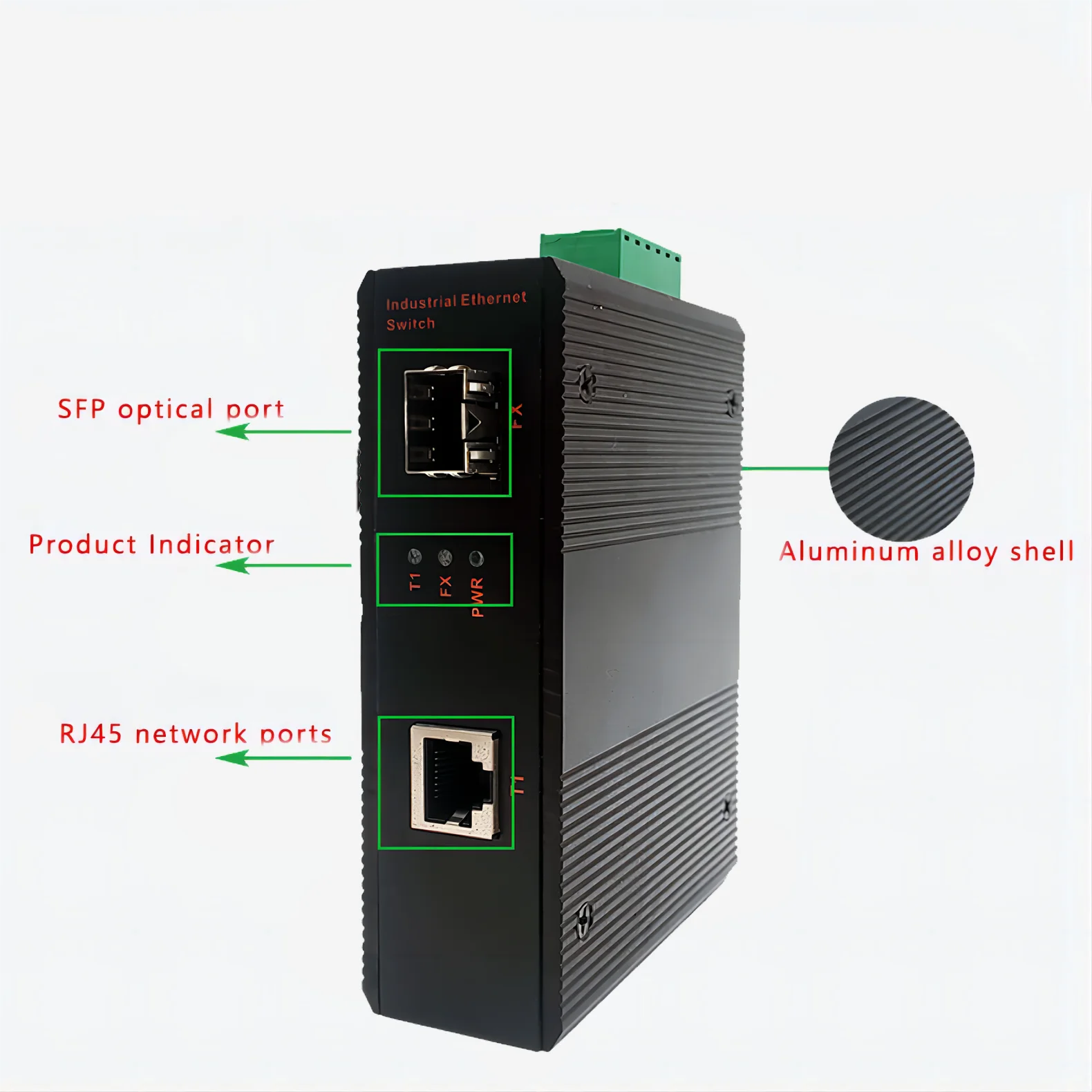 Industrial Fiber Optic Switches Ethernet 100Mbps/Gigabit SFP Fiber Optic Media Converter DIN-Rail DC24V 1 Optical 1 Electrical