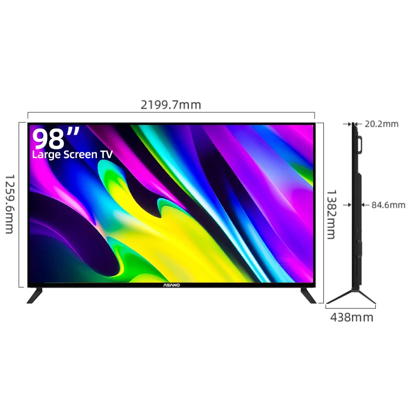 98inch Hot Sell ASANO televisions smart tvs 4K Giant Screen Tv For Football Match Giant  Worldcup TV