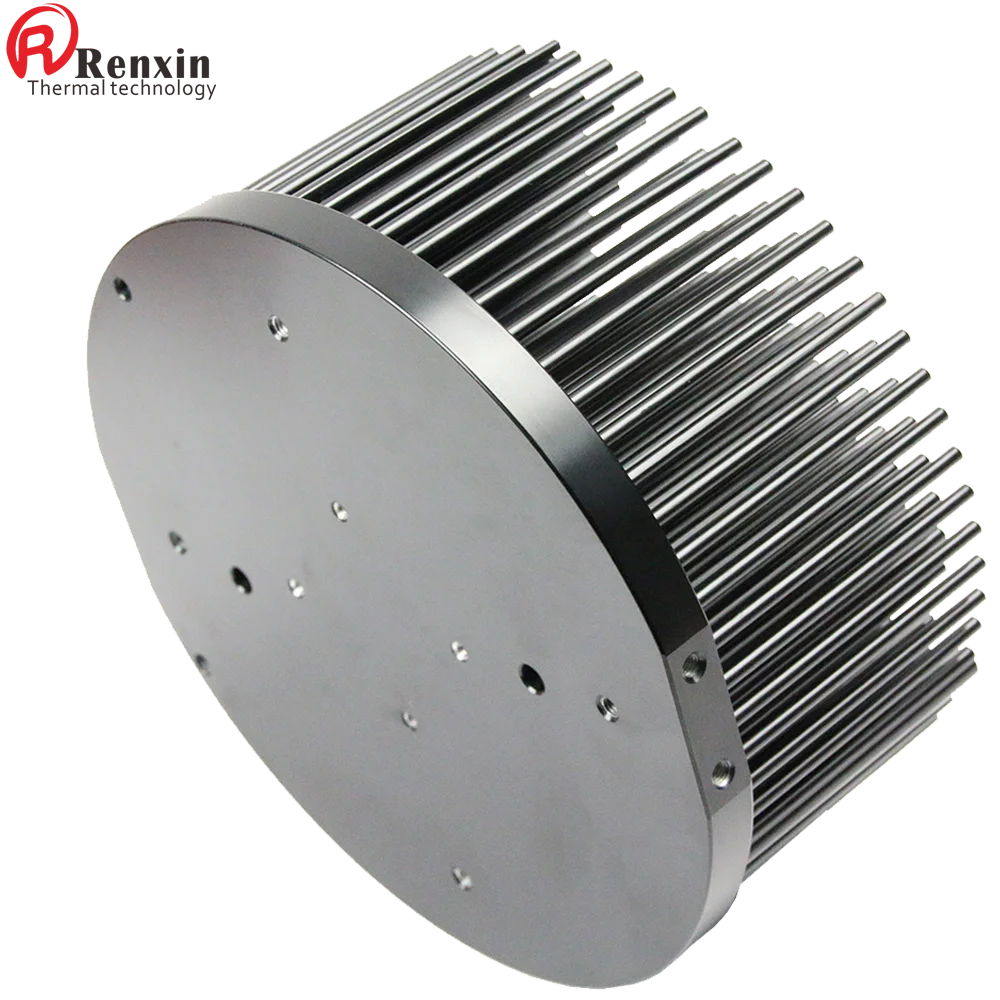Factory Supply Aluminum Pin Fin Cold Forging Heatsink with Black Anodizing